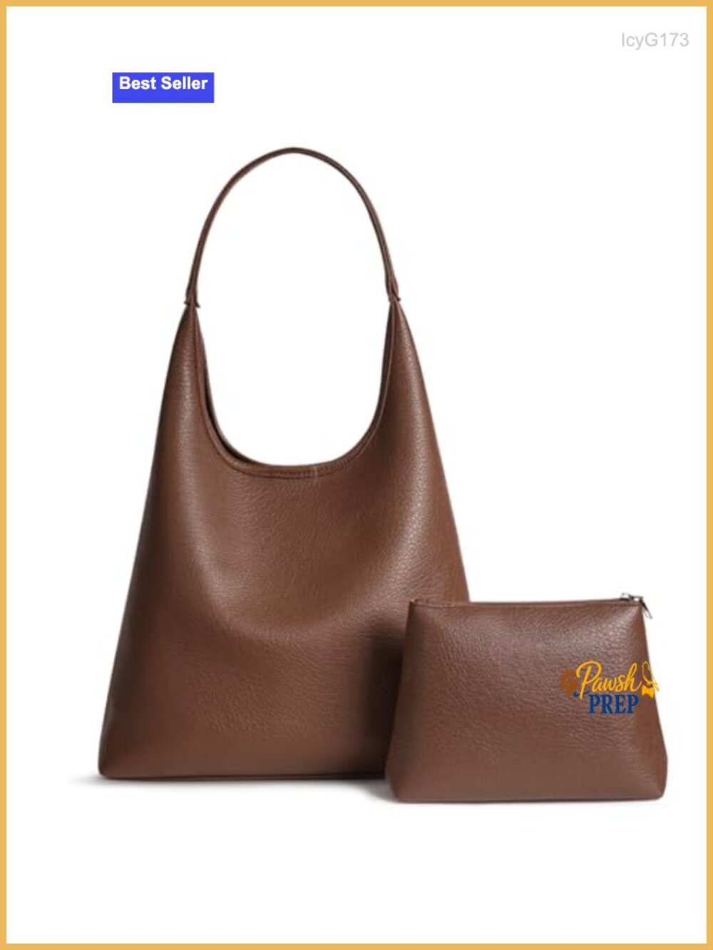 Vegan Leather Hobo Bag 2 Piece Set Shoulder Tote Fits 13.6 Laptop